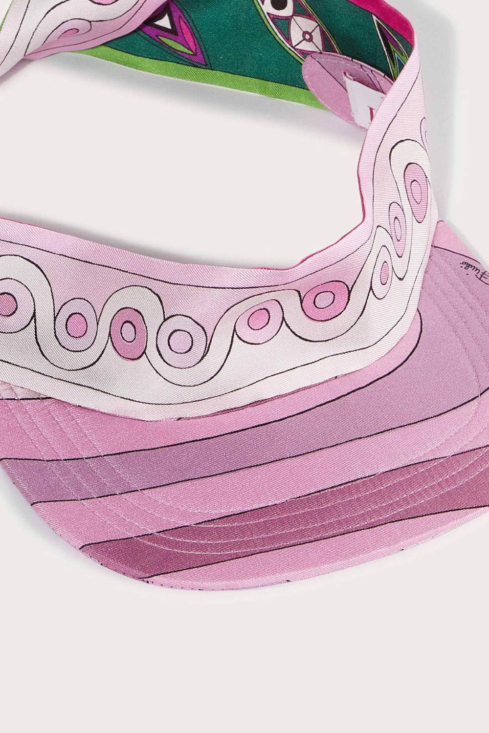Pucci Visiera In Seta Con Stampe Marmo E Onde