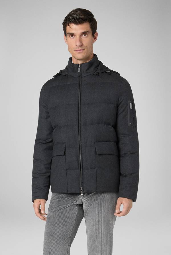 Pull Pal Zileri Bomber In Pura Lana Con Cappuccio Removibile