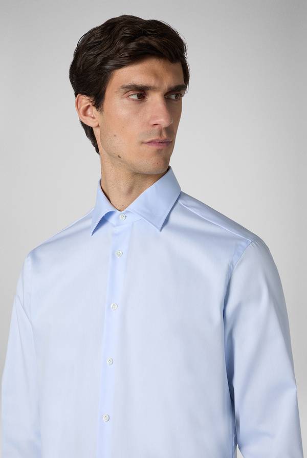 Pull Pal Zileri Camicia Azzurra In Cotone Con Collo Milano