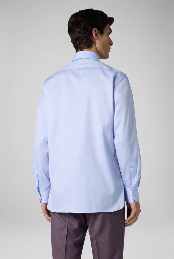 Pull Pal Zileri Camicia In Cotone Con Trattamento Anti-piega Azzurra