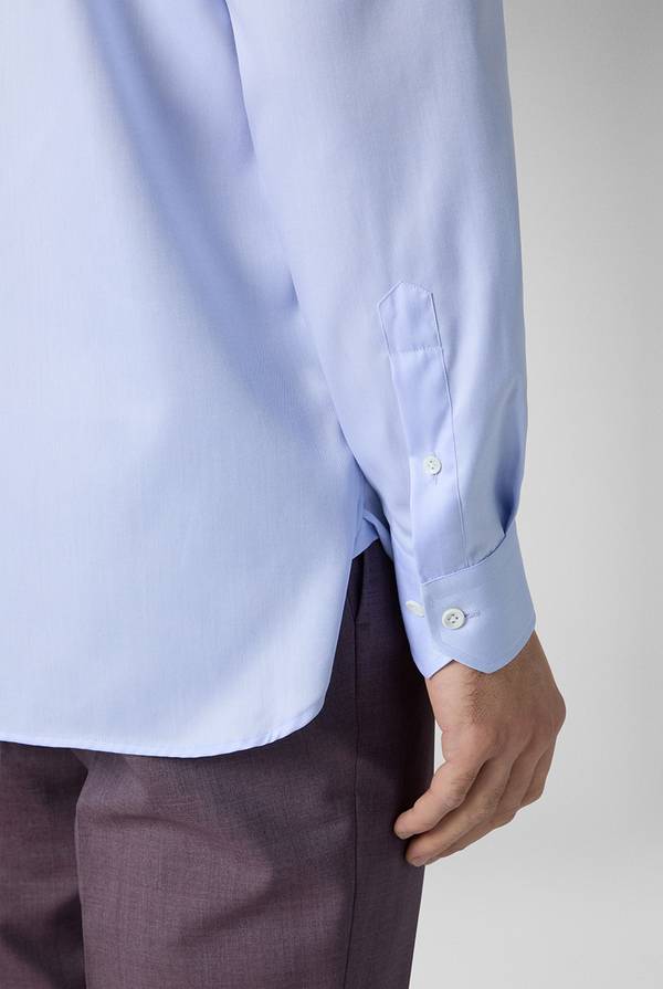 Pull Pal Zileri Camicia In Cotone Con Trattamento Anti-piega Azzurra