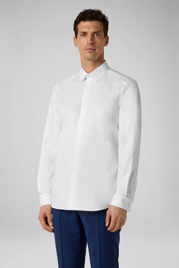 Pull Pal Zileri Camicia In Puro Cotone Della Linea Cerimonia Con Micro Disegnature