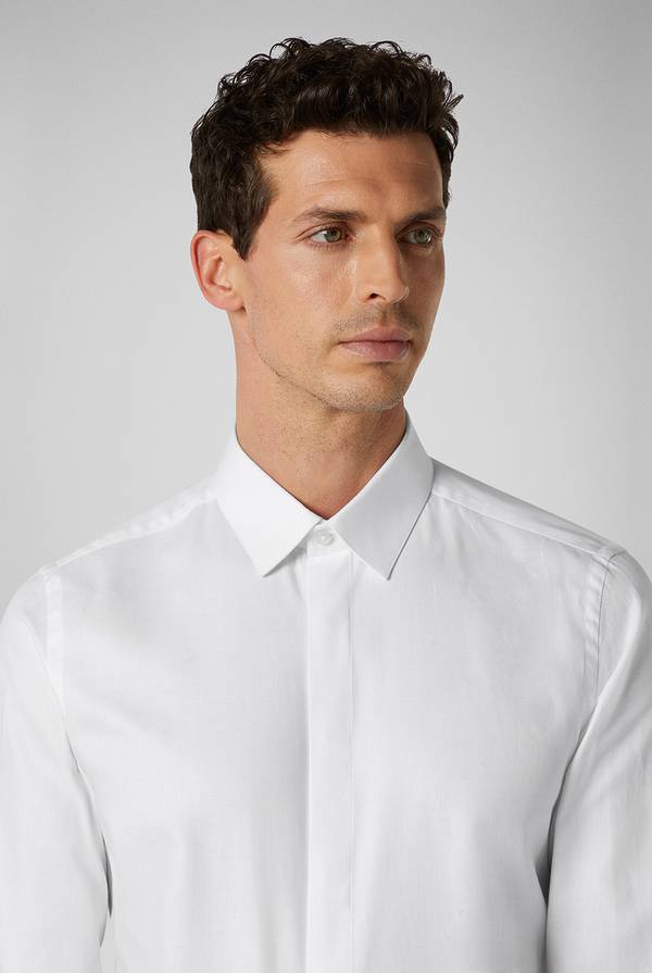 Pull Pal Zileri Camicia In Puro Cotone Della Linea Cerimonia Con Micro Disegnature