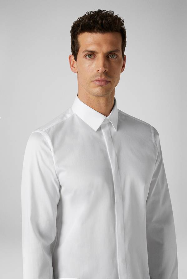 Pull Pal Zileri Camicia In Puro Cotone Della Linea Cerimonia Con Micro Disegnature