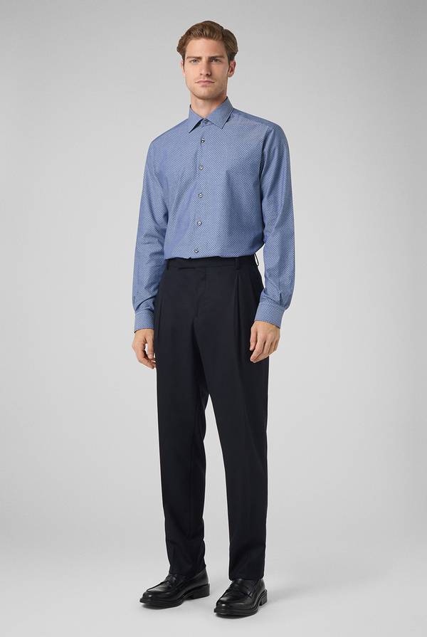 Pull Pal Zileri Camicia Micro Fantasia Effetto Denim