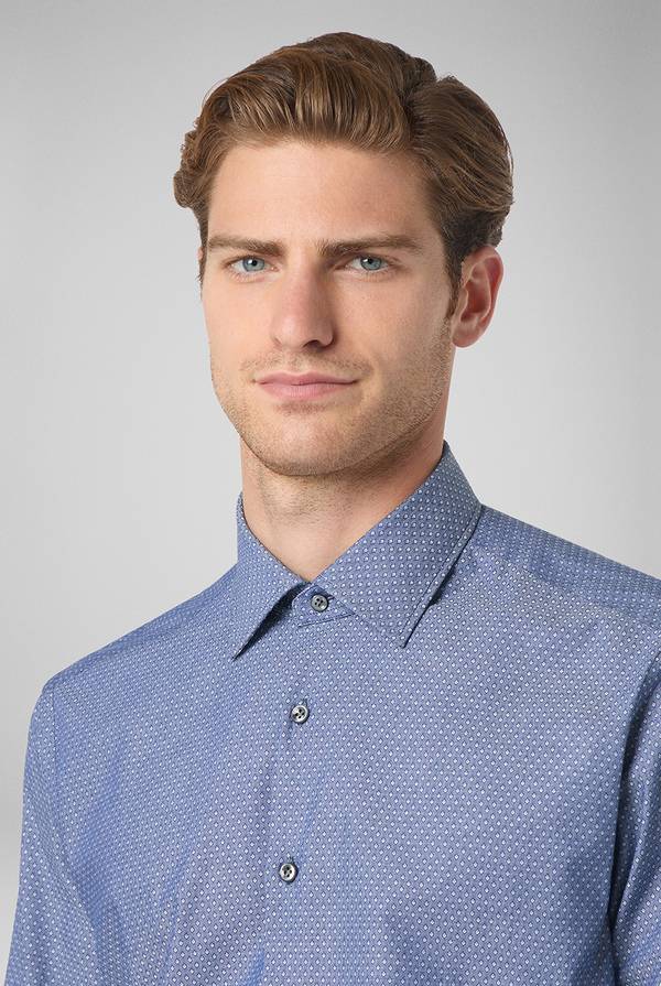 Pull Pal Zileri Camicia Micro Fantasia Effetto Denim