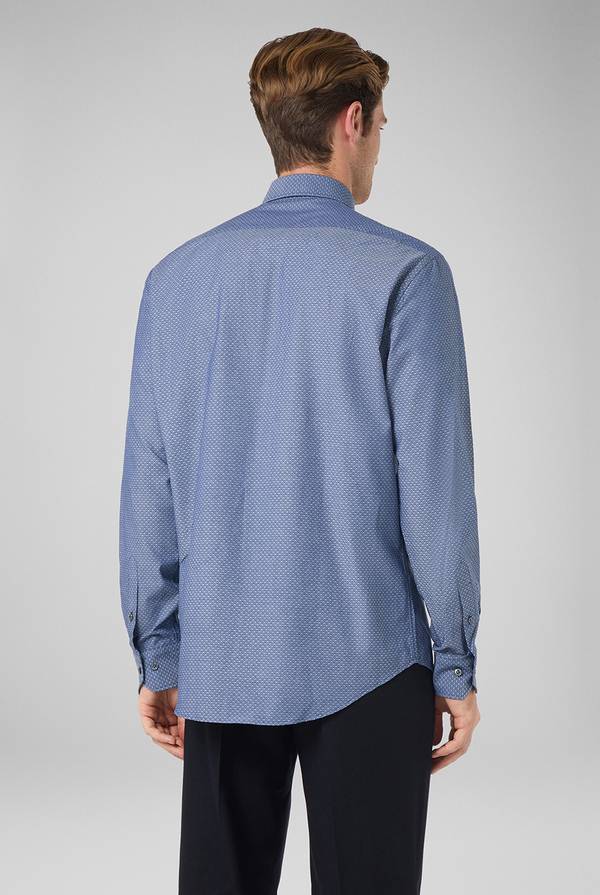 Pull Pal Zileri Camicia Micro Fantasia Effetto Denim