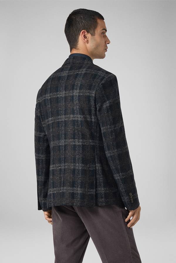 Pull Pal Zileri Giacca Blu Navy Con Motivo Macro Check