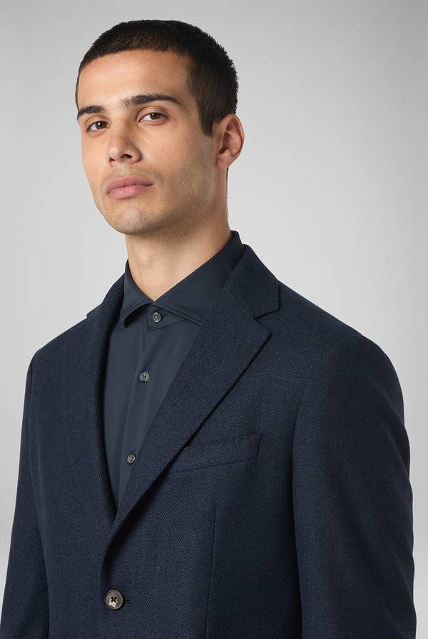 Pull Pal Zileri Giacca In Lana Tecnica Con Motivo Spina Di Pesce