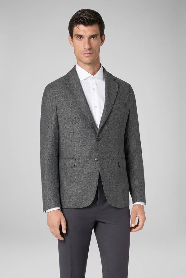 Pull Pal Zileri Giacca In Lana Tecnica Con Motivo Spina Di Pesce