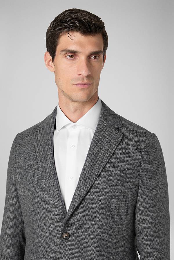 Pull Pal Zileri Giacca In Lana Tecnica Con Motivo Spina Di Pesce