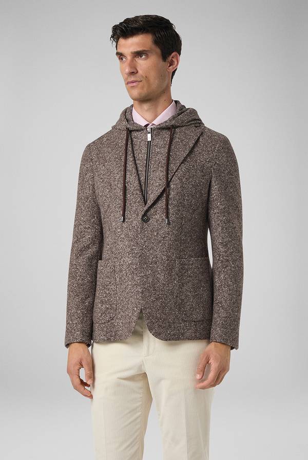 Pull Pal Zileri Giacca In Lana Tecnica Con Pettorina E Cappuccio Removibili