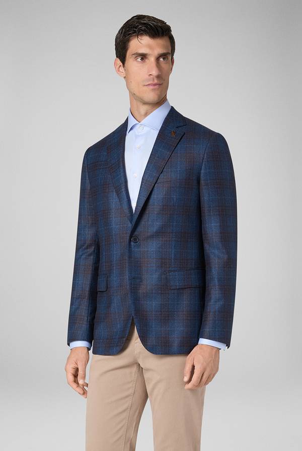 Pull Pal Zileri Giacca Vicenza In Pura Lana Con Motivo Principe Di Galles Interamente Foderata