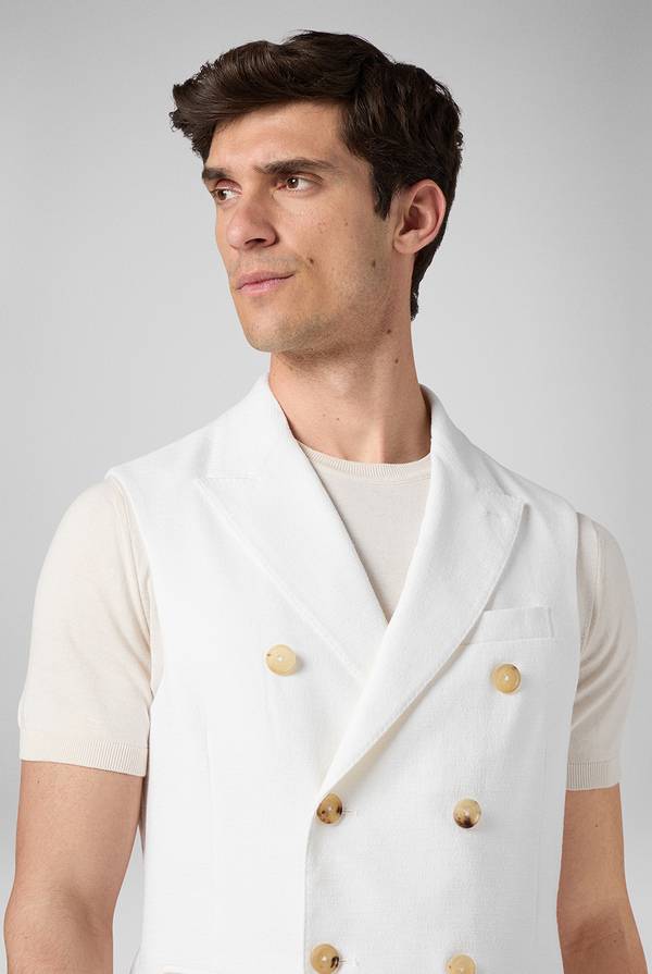 Pull Pal Zileri Gilet Doppiopetto Bianco Con Macro Bottoni