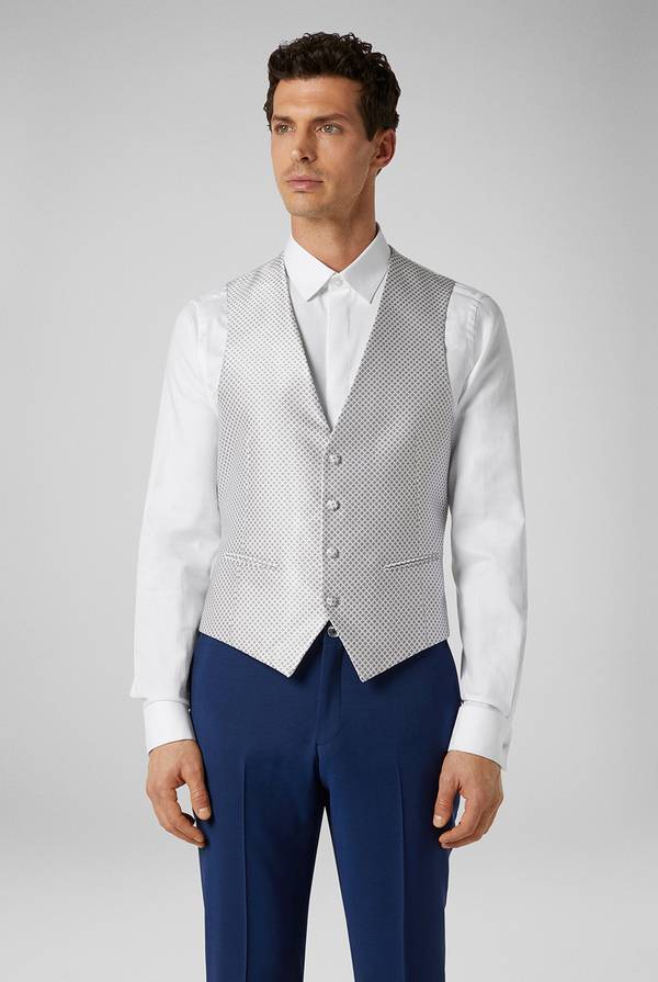 Pull Pal Zileri Gilet In Satin Della Linea Cerimonia Con Allacciatura A Quattro Bottoni