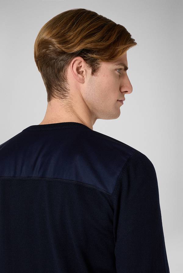 Pull Pal Zileri Girocollo In Lana Con Dettagli In Nylon