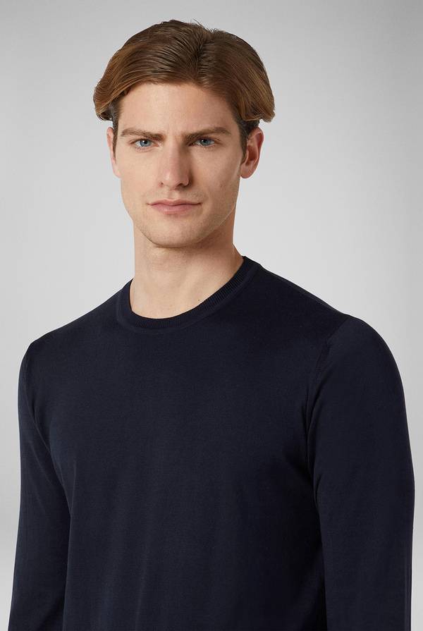 Pull Pal Zileri Girocollo In Maglia Con Dettagli Verde Laguna