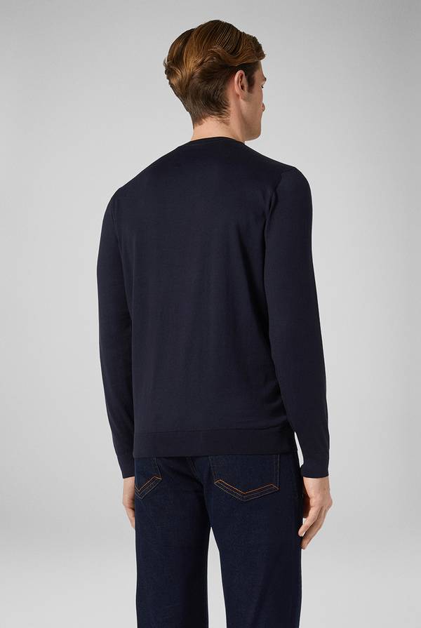 Pull Pal Zileri Girocollo In Maglia Con Dettagli Verde Laguna