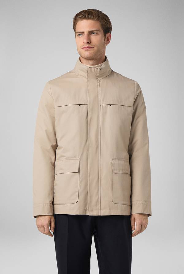 Pull Pal Zileri Oyster Field Jacket In Cotone Tecnico Idro Repellente