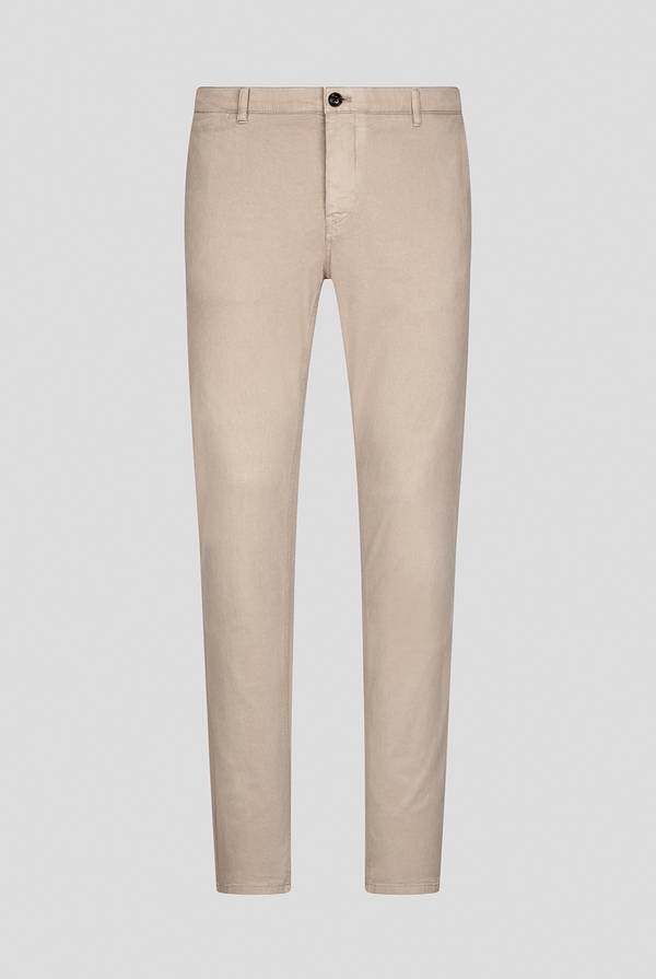 Pull Pal Zileri Pantaloni chino tinti in capo in cotone e tencel stretch