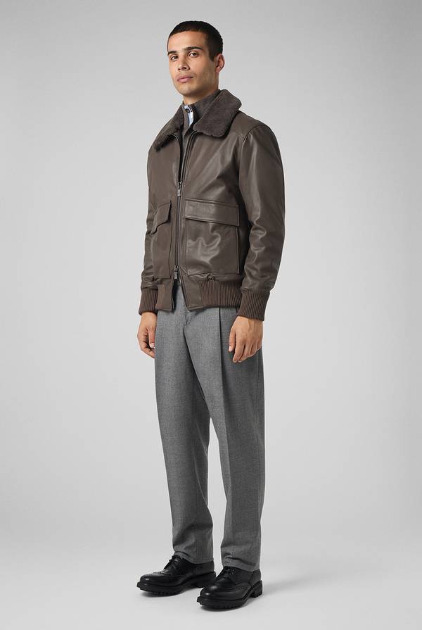 Pull Pal Zileri Pantaloni Doppia Pince In Lana Stretch