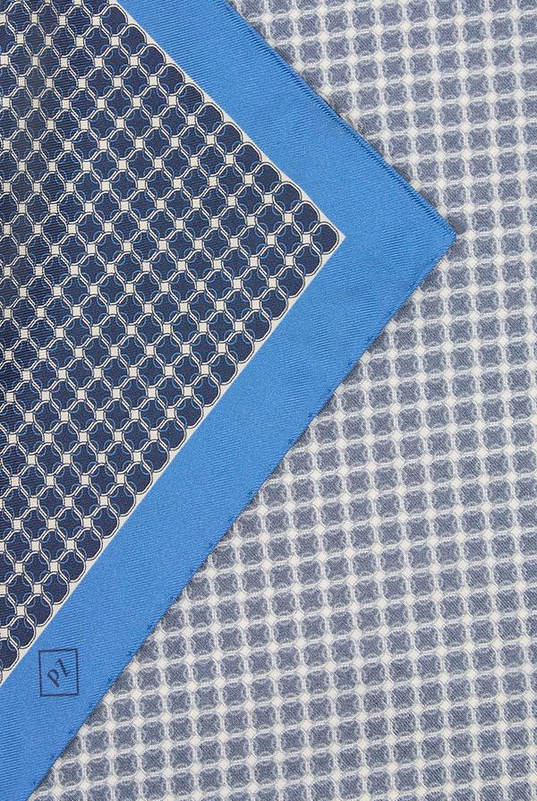 Pull Pal Zileri Pochette In Seta Stampata Con Piping A Contrasto