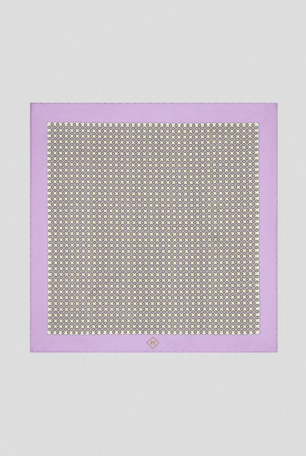 Pull Pal Zileri Pochette in seta stampata con piping a contrasto