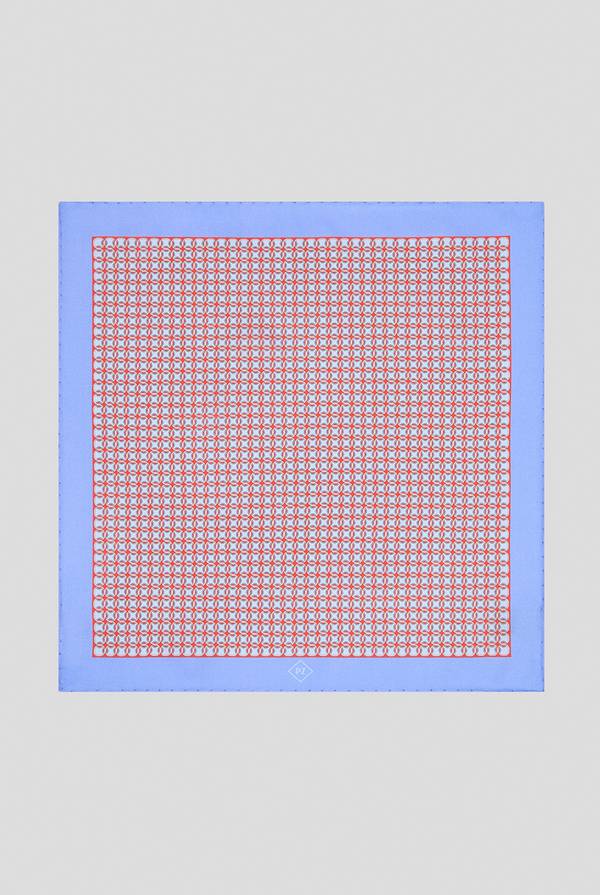 Pull Pal Zileri Pochette in seta stampata con piping a contrasto