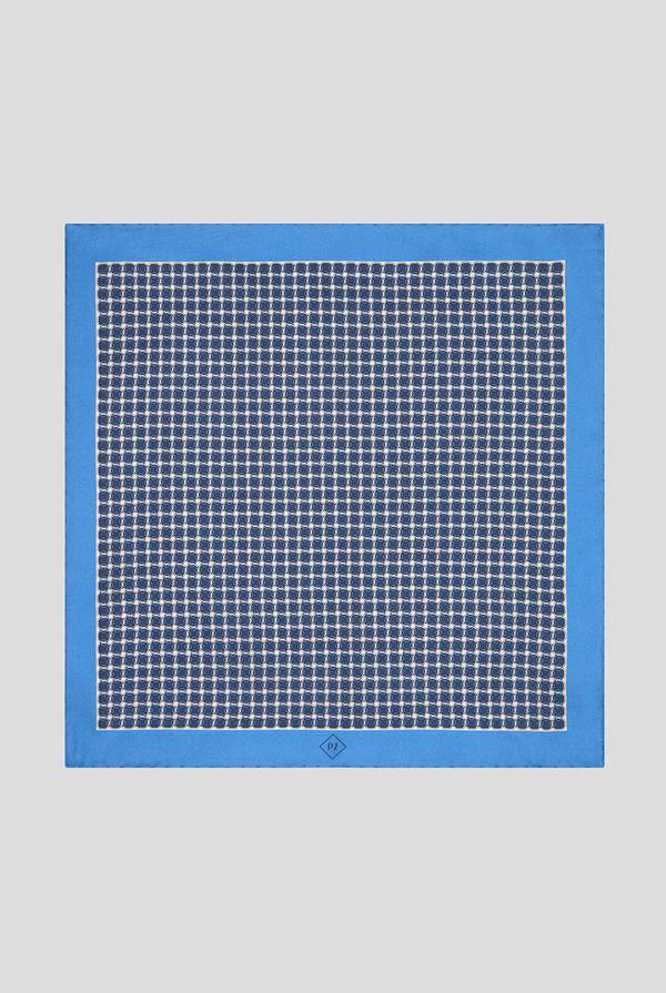 Pull Pal Zileri Pochette in seta stampata con piping a contrasto