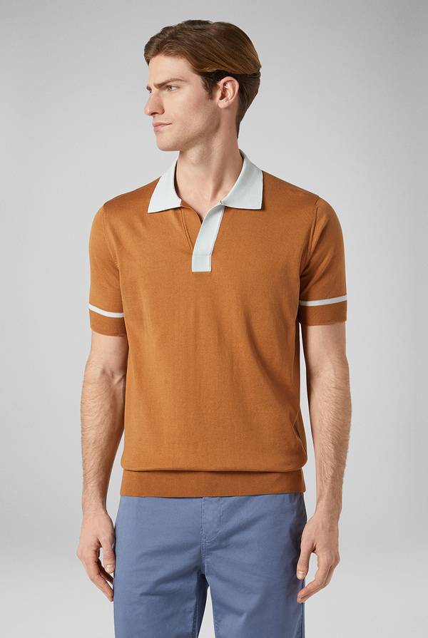 Pull Pal Zileri Polo In Maglia Con Dettagli A Contrasto