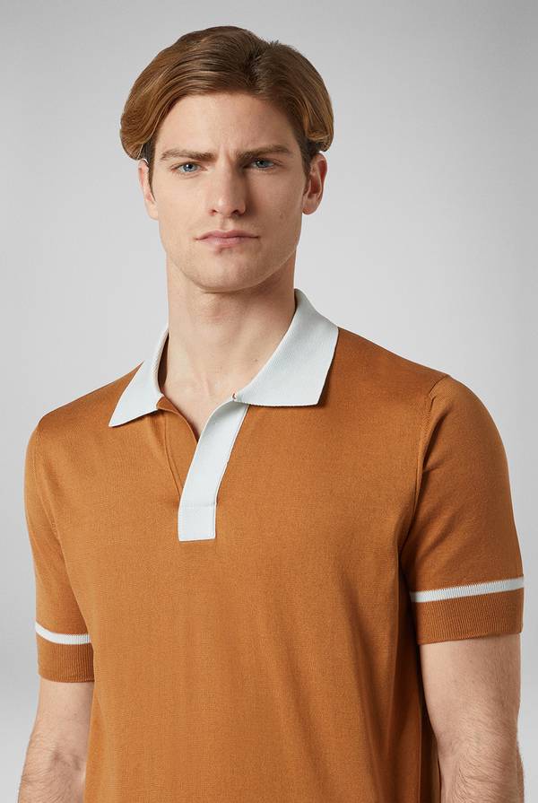 Pull Pal Zileri Polo In Maglia Con Dettagli A Contrasto