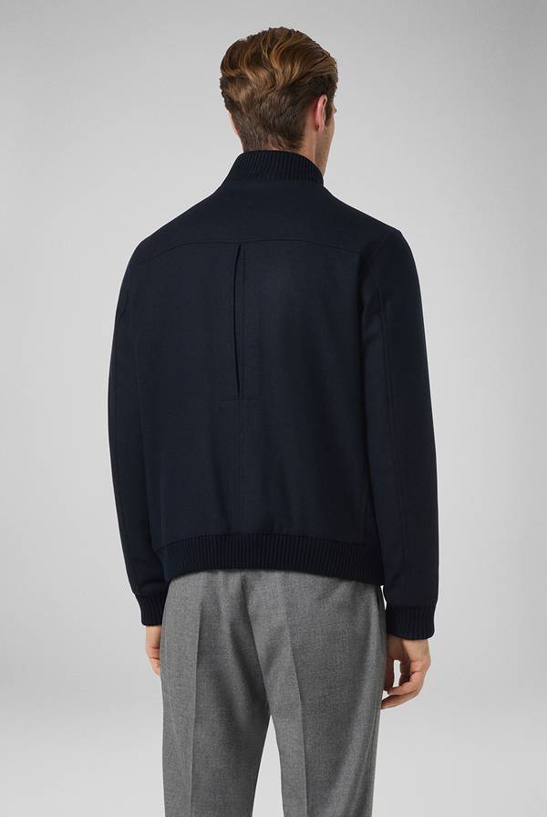 Pull Pal Zileri Blouson In Lana Blu Navy