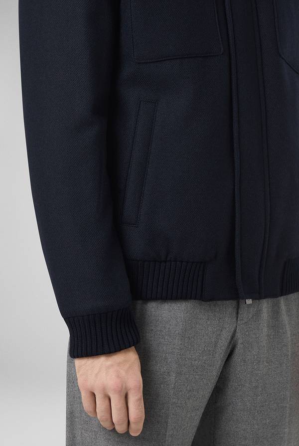 Pull Pal Zileri Blouson In Lana Blu Navy