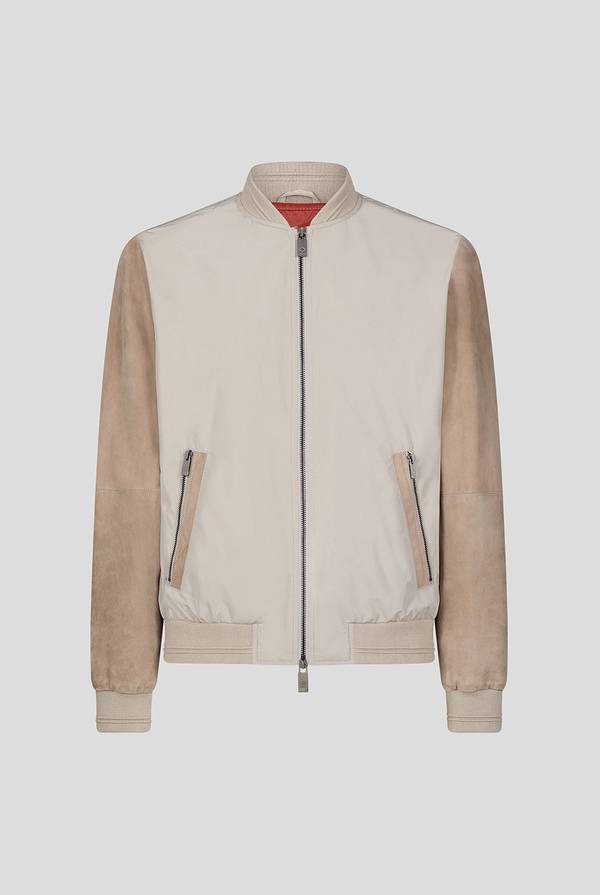 Pull Pal Zileri Bomber beige in nylon e suede