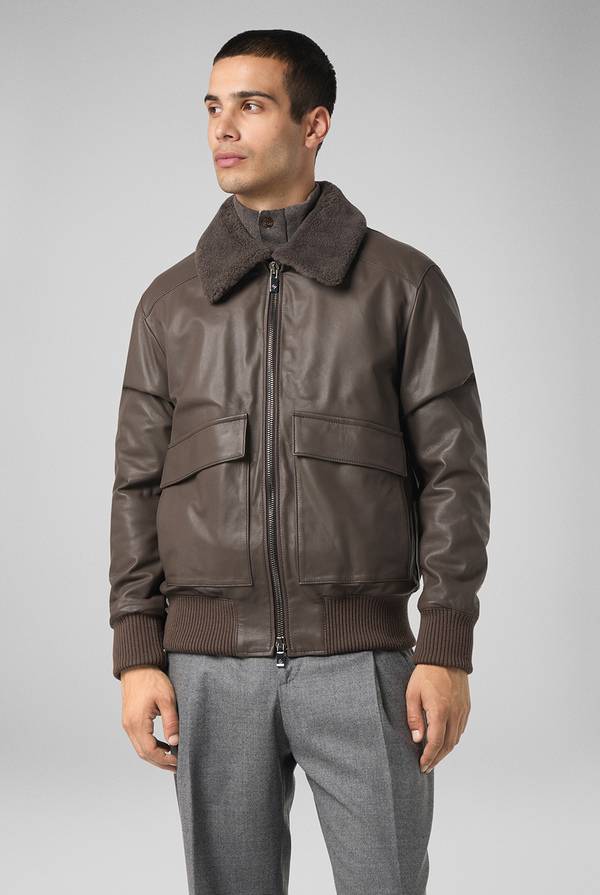 Pull Pal Zileri Bomber In Pelle Modello Aviator
