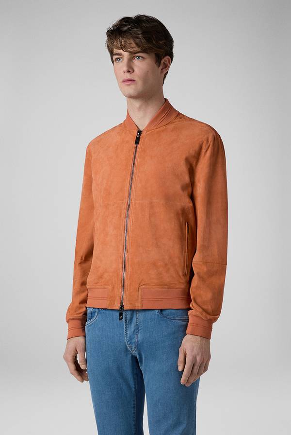 Pull Pal Zileri Bomber In Suede Color Albicocca
