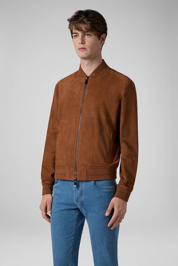 Pull Pal Zileri Bomber In Suede Marrone