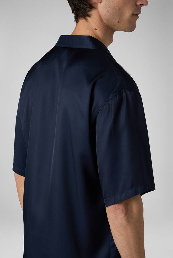 Pull Pal Zileri Camicia Bowling Blu Navy