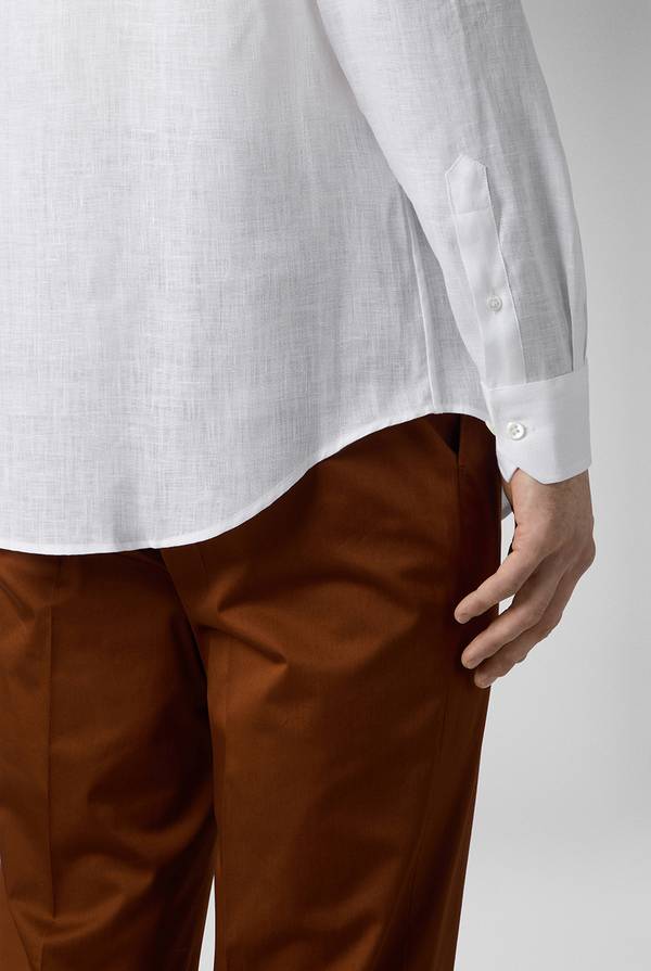 Pull Pal Zileri Camicia In Lino Bianca