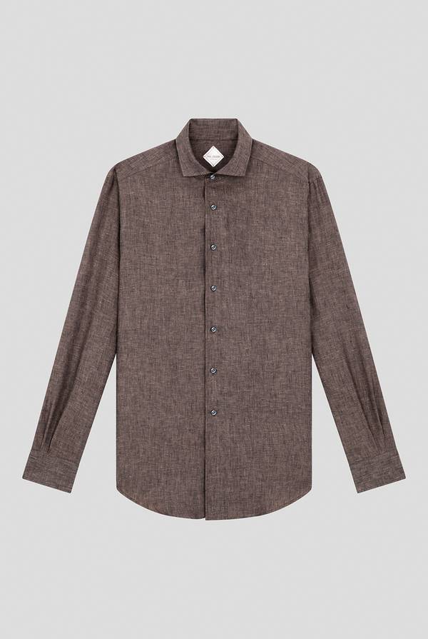 Pull Pal Zileri Camicia in lino marrone