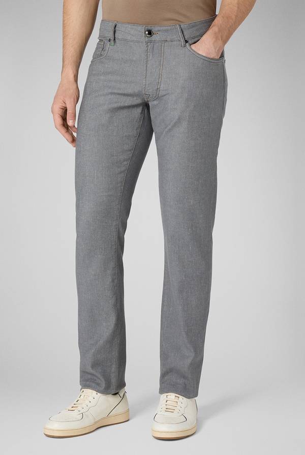 Pull Pal Zileri Denim 5 Tasche Effetto Lino