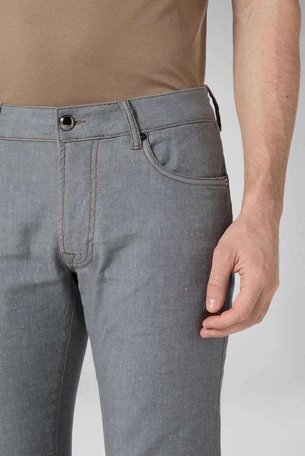 Pull Pal Zileri Denim 5 Tasche Effetto Lino