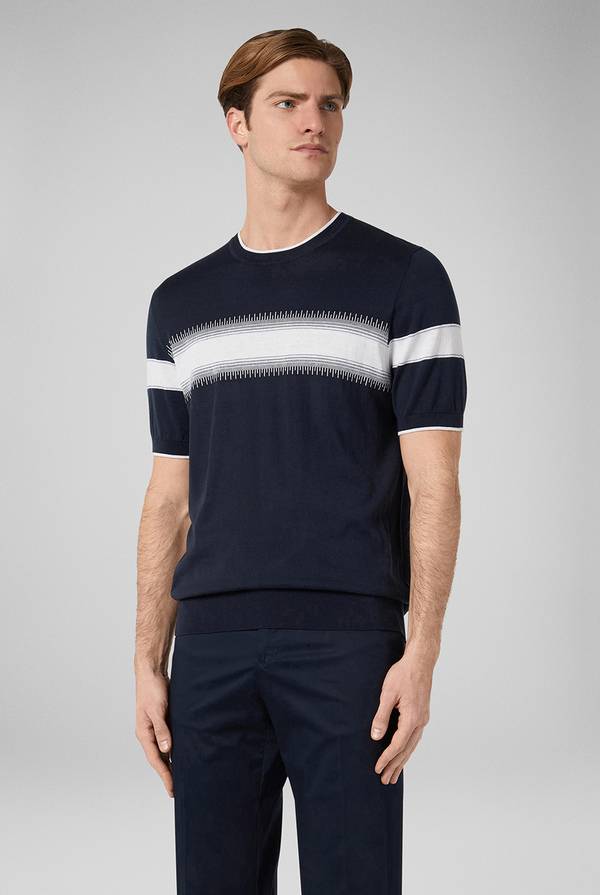 Pull Pal Zileri Maglia Girocollo In Seta E Cotone