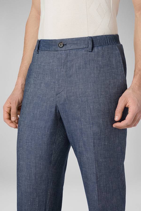 Pull Pal Zileri Pantalone In Lino E Cotone Stretch