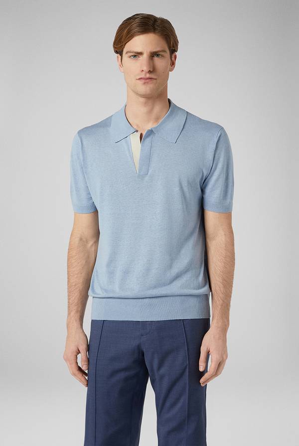 Pull Pal Zileri Polo In Maglia Di Lino E Seta