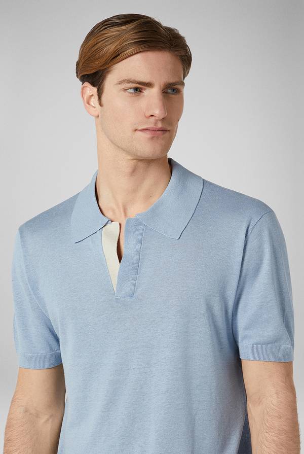 Pull Pal Zileri Polo In Maglia Di Lino E Seta