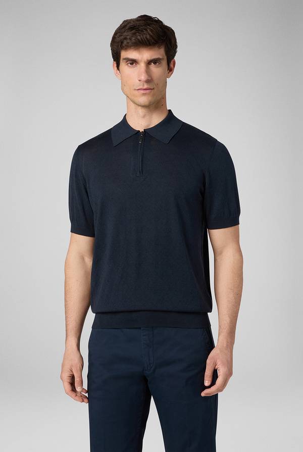 Pull Pal Zileri Polo Jacquard Con Monogramma Pz