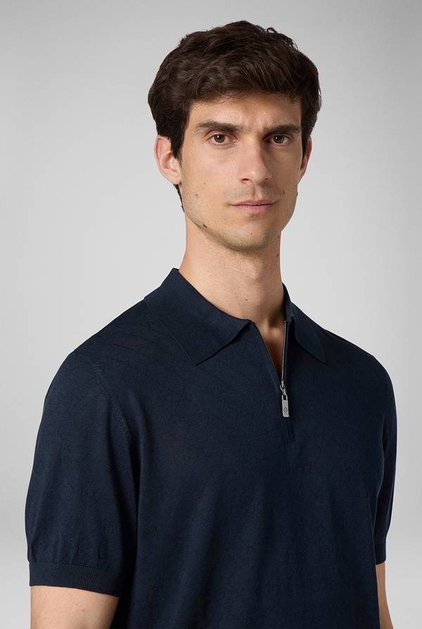 Pull Pal Zileri Polo Jacquard Con Monogramma Pz