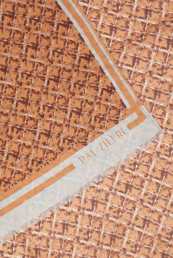 Pull Pal Zileri Sciarpa In Modal E Lana Con Fantasia Geometrica