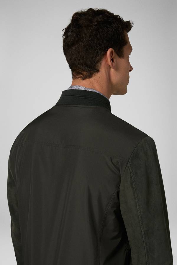 Pull Pal Zileri Varsity Jacket In Nylon Con Maniche In Suede